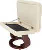 A cream-colored recliner chair with its storage compartment open, revealing a black interior. The chair has a wooden base and is shown against a white background. Náhled obrázku produktu