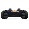 A black Sony DualSense wireless controller with orange and blue accents, shown from the front. Produktbild-Vorschau