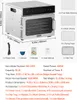 A food dehydrator machine with its accessories and specifications laid out. Podgląd zdjęcia produktu