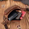 Herren Leder klassische Hüfte Nierentasche braun Vintage Produktbild-Vorschau 14
