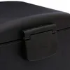 A close-up view of a black pedal bin lid and hinge. Voir les images du produit