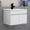 Badezimmer Badmöbel 60 cm Dünn Keramik Waschtisch mit Produktbild-Vorschau 1