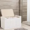 KRINES HOME Wäschesortierer mit Sitzbank aus echtem Rattan Produktbild-Vorschau 2