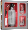 A gift set for a soda maker, including the soda maker, two glasses, and accessories, presented in its retail packaging. Produktbild-Vorschau