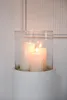 VIVANNO Windlicht Fiberglas CANDIRO Rund, Weiß matt - Produktbild-Vorschau 3