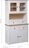 vidaXL Credenza bianca 93x40,5x180 cm Legno di pino Panama Anteprima dell’immagine prodotto 6
