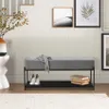 Panchina scarpiera ingresso design moderno velluto nero Anteprima dell’immagine prodotto 6