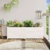 vidaXL Bac à plantes blanc 150x50x50 cm pin massif Voir les images du produit 3