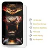 A screen protector for a smartphone is shown with a graphic overlay detailing its features. Produktbild-Vorschau