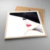 Gerahmtes Poster - Rahmen in heller Eiche - Frau Lippen Hut Produktbild-Vorschau 3