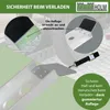 Close-up views of an aluminum loading ramp with text overlays highlighting its features and brand. Produktbild-Vorschau