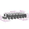 17-tlg. Garten-Essgruppe mit Kissen Schwarz Poly Rattan Produktbild-Vorschau 11