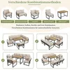 Collage of different garden lounge set configurations and individual furniture pieces. Produktbild-Vorschau