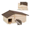 Relaxdays Igelhaus, Holz, Igelhotel mit Boden, 2 Kammern, Produktbild-Vorschau 1