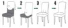 Stuhlhussen XL Grau Jacquard 6er Pack - Stretch Bezug - Produktbild-Vorschau 9