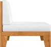 vidaXL Modular-Mittelsofa mit Cremeweißen Kissen Akazie Produktbild-Vorschau 3