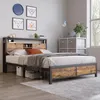 OKWISH Lit avec rangement 140x200 - Lit double métal avec Voir les images du produit 2