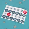 A sheet of circular stickers with numbers from 1 to 24, arranged in rows, with some numbers highlighted in red. Produktbild-Vorschau