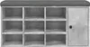A shoe bench with multiple compartments and a single door, presented against a white background. Náhled obrázku produktu