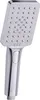 A chrome-plated hand shower head with multiple spray nozzles and a control button on the handle. Produktbild-Vorschau