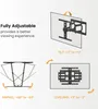 Xantron Slim Fit Supporto da parete per TV orientabile con Anteprima dell’immagine prodotto 14