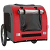 vidaXL Rimorchio per bicicletta cani rosso e grigio Tessuto Anteprima dell’immagine prodotto 4