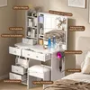 Make-up tafel met spiegel en verstelbare LED-verlichting – Productafbeelding-voorbeeld 3