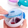 Tablettenbox 7 Tage klein tragbar für Unterwegs Rund Blau Produktbild-Vorschau 2