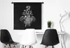 MuchoWow® Wandteppich Wandbehang Elefant - Blumen - Schwarz Produktbild-Vorschau 3