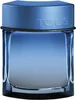 A blue glass perfume bottle with a metallic blue cap. Podgląd zdjęcia produktu
