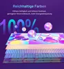 A layered graphic representing a screen technology with colorful, abstract shapes and text. Podgląd zdjęcia produktu