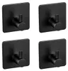 WENKO Wandhaken Mod. Ureo Schwarz, 4er Set, Handtuch-Haken, Produktbild-Vorschau 1