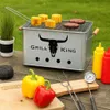 Holzkohlegrill, BBQ Grill +Zange Gartengrill 43x22 cm, Produktbild-Vorschau 6