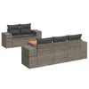The Living Store 6-tlg. Garten-Sofagarnitur mit Kissen Grau Produktbild-Vorschau 3