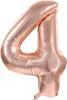 Folienballon Zahl 4, ca. 40 cm, rosegold, für Luftbefüllung Náhled obrázku produktu 1