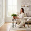 Tabouret de fleur Métal Noir Rond 52 cm Support de fleur Voir les images du produit 3