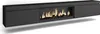 A modern black wall-mounted fireplace. Produktbild-Vorschau