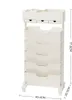A beige mobile storage cart with multiple drawers and shelves, shown against a white background with dimensions indicated. Produktbild-Vorschau