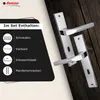 A set of door handles with a list of included items. Produktbild-Vorschau
