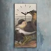 Küchenuhr Bürouhr Leinwand Uhr Quarz 30x60 Vögel Wild Tiere Produktbild-Vorschau 2