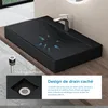 doporro Vasque à Poser 80cm avec Bonde Lavabo Suspendu Noir Voir les images du produit 3