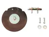 A set of pump parts, including a large circular diaphragm and smaller bolts and washers, laid out on a white background. Produktbild-Vorschau