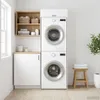 vidaXL Mobile lavatrice bianco 67,5 x 68 x 200 cm Materiale Anteprima dell’immagine prodotto 1