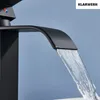 ROSA | Premium hohe Wasserfall Badarmatur Schwarz | Hotel Produktbild-Vorschau 4