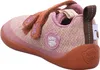 A side view of a child's pink shoe with brown accents. Produktbild-Vorschau