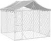 vidaXL Chenil d'extérieur avec toit argenté 3x3x2,5m Acier Voir les images du produit 12