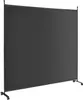 A black room divider with a metal frame and wheels, shown against a white background. Náhled obrázku produktu
