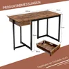 COSTWAY Biurko z szufladą, biurko komputerowe 120x55x75cm Podgląd zdjęcia produktu 3