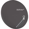 A satellite dish with a mounting bracket and LNB holder. Produktbild-Vorschau