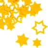 A collection of yellow felt stars scattered on a white background. Produktbild-Vorschau
